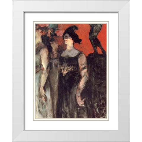 Messalina White Modern Wood Framed Art Print with Double Matting by Toulouse-Lautrec, Henri de
