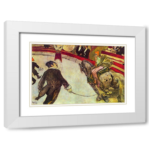 At the circus Fernando White Modern Wood Framed Art Print with Double Matting by Toulouse-Lautrec, Henri de
