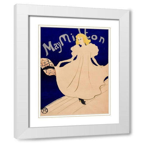 May Milton White Modern Wood Framed Art Print with Double Matting by Toulouse-Lautrec, Henri de