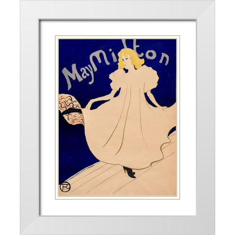 May Milton White Modern Wood Framed Art Print with Double Matting by Toulouse-Lautrec, Henri de