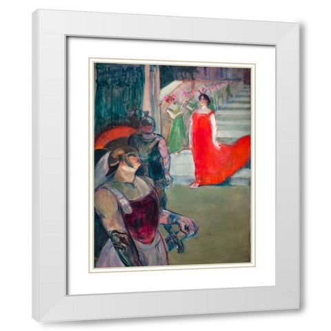 The Opera Messelina at Bordeaux White Modern Wood Framed Art Print with Double Matting by Toulouse-Lautrec, Henri de