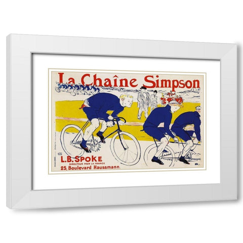 La Chaine Simpson White Modern Wood Framed Art Print with Double Matting by Toulouse-Lautrec, Henri de