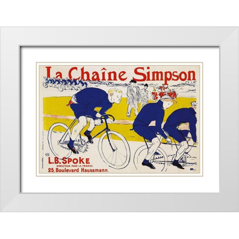 La Chaine Simpson White Modern Wood Framed Art Print with Double Matting by Toulouse-Lautrec, Henri de