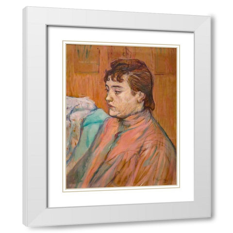 The Streetwalker White Modern Wood Framed Art Print with Double Matting by Toulouse-Lautrec, Henri de