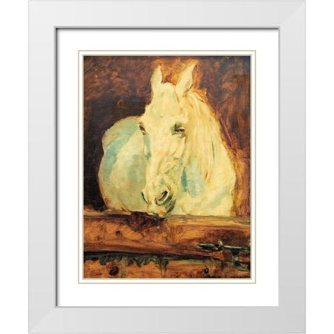 The Grey Horse White Modern Wood Framed Art Print with Double Matting by Toulouse-Lautrec, Henri de