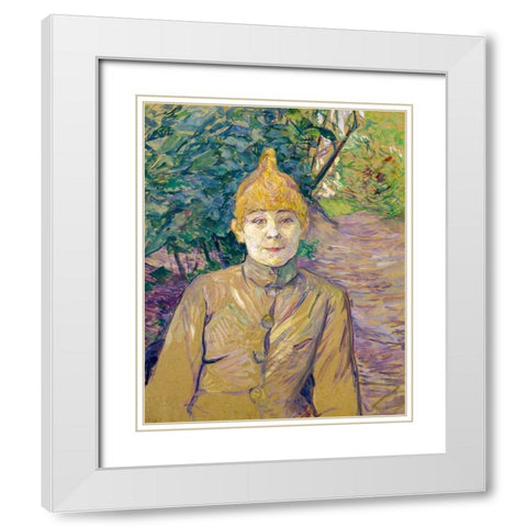 The Streetwalker 1891 White Modern Wood Framed Art Print with Double Matting by Toulouse-Lautrec, Henri de