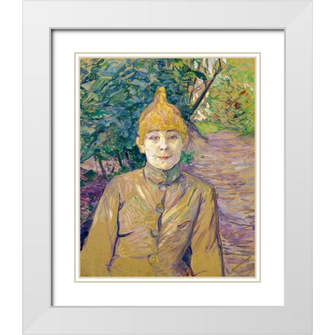 The Streetwalker 1891 White Modern Wood Framed Art Print with Double Matting by Toulouse-Lautrec, Henri de