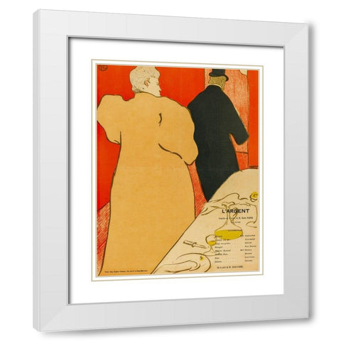 LArgent White Modern Wood Framed Art Print with Double Matting by Toulouse-Lautrec, Henri de