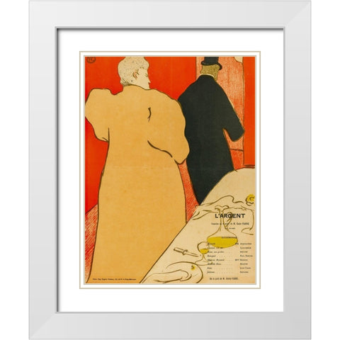 LArgent White Modern Wood Framed Art Print with Double Matting by Toulouse-Lautrec, Henri de