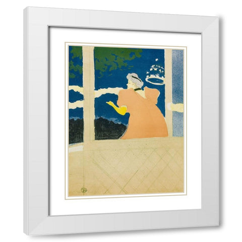 Aux Ambassadeurs White Modern Wood Framed Art Print with Double Matting by Toulouse-Lautrec, Henri de
