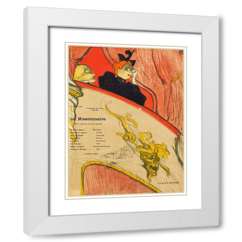 Le Missionnaire White Modern Wood Framed Art Print with Double Matting by Toulouse-Lautrec, Henri de