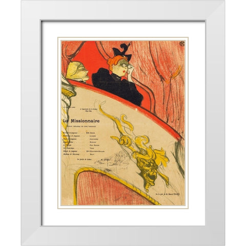 Le Missionnaire White Modern Wood Framed Art Print with Double Matting by Toulouse-Lautrec, Henri de