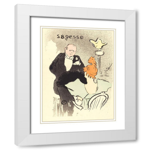 Wisdom Sagesse White Modern Wood Framed Art Print with Double Matting by Toulouse-Lautrec, Henri de