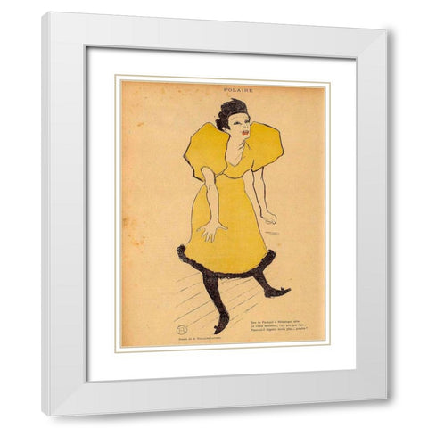 Polaire White Modern Wood Framed Art Print with Double Matting by Toulouse-Lautrec, Henri de