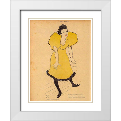 Polaire White Modern Wood Framed Art Print with Double Matting by Toulouse-Lautrec, Henri de