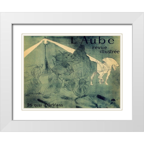 LAube White Modern Wood Framed Art Print with Double Matting by Toulouse-Lautrec, Henri de