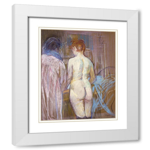 Prostitutes White Modern Wood Framed Art Print with Double Matting by Toulouse-Lautrec, Henri de