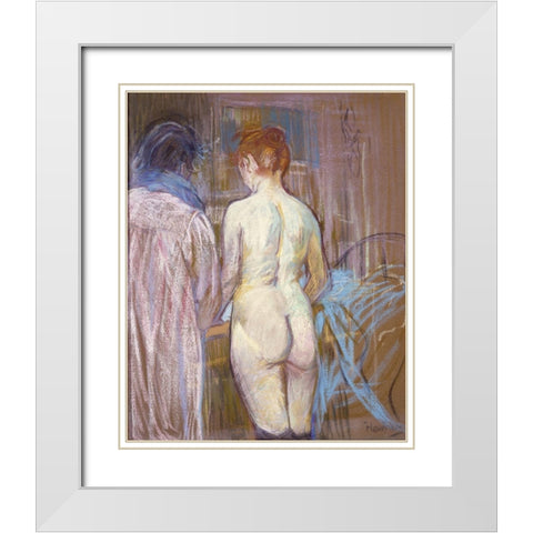 Prostitutes White Modern Wood Framed Art Print with Double Matting by Toulouse-Lautrec, Henri de