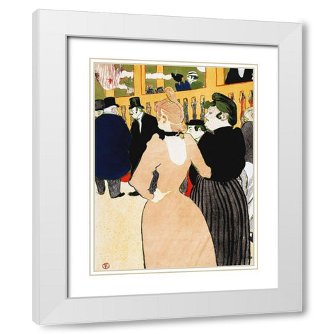 Au Moulin Rouge, la Goulue et sa soeur White Modern Wood Framed Art Print with Double Matting by Toulouse-Lautrec, Henri de