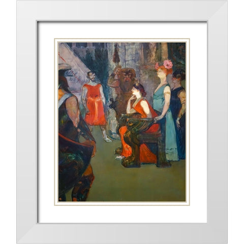 Messalina White Modern Wood Framed Art Print with Double Matting by Toulouse-Lautrec, Henri de