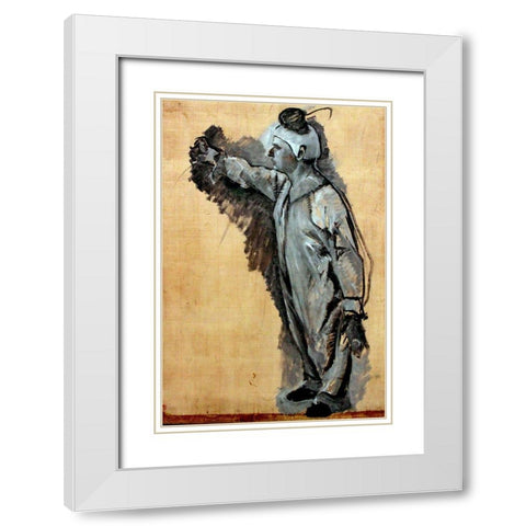 Clown anagoria White Modern Wood Framed Art Print with Double Matting by Toulouse-Lautrec, Henri de