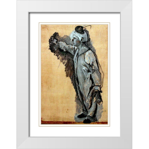 Clown anagoria White Modern Wood Framed Art Print with Double Matting by Toulouse-Lautrec, Henri de
