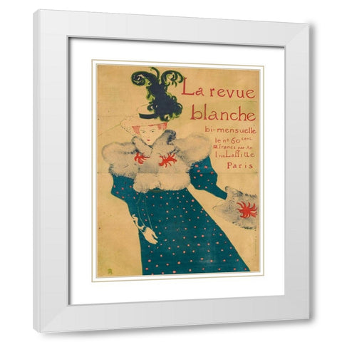 La revue blanche White Modern Wood Framed Art Print with Double Matting by Toulouse-Lautrec, Henri de