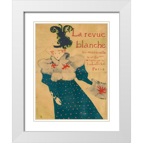 La revue blanche White Modern Wood Framed Art Print with Double Matting by Toulouse-Lautrec, Henri de