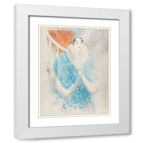 Elsa, called The Viennese White Modern Wood Framed Art Print with Double Matting by Toulouse-Lautrec, Henri de