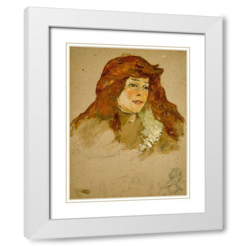 Mme Lili Grenier White Modern Wood Framed Art Print with Double Matting by Toulouse-Lautrec, Henri de