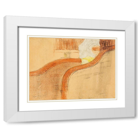 The Little Box White Modern Wood Framed Art Print with Double Matting by Toulouse-Lautrec, Henri de