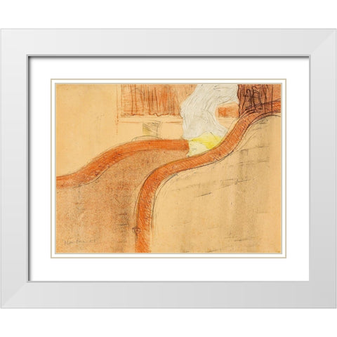 The Little Box White Modern Wood Framed Art Print with Double Matting by Toulouse-Lautrec, Henri de