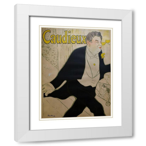 Caudieux White Modern Wood Framed Art Print with Double Matting by Toulouse-Lautrec, Henri de