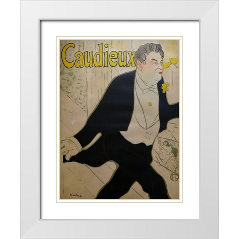 Caudieux White Modern Wood Framed Art Print with Double Matting by Toulouse-Lautrec, Henri de