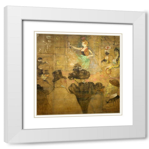 La Danza Moresca White Modern Wood Framed Art Print with Double Matting by Toulouse-Lautrec, Henri de