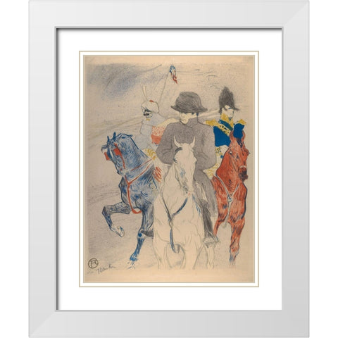 Napoleon White Modern Wood Framed Art Print with Double Matting by Toulouse-Lautrec, Henri de