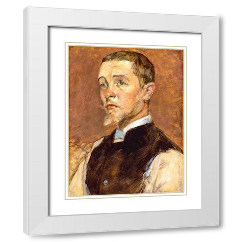 Albert Rene Grenier White Modern Wood Framed Art Print with Double Matting by Toulouse-Lautrec, Henri de