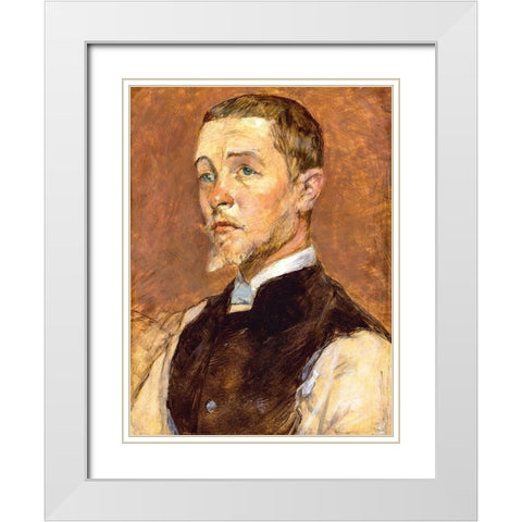 Albert Rene Grenier White Modern Wood Framed Art Print with Double Matting by Toulouse-Lautrec, Henri de