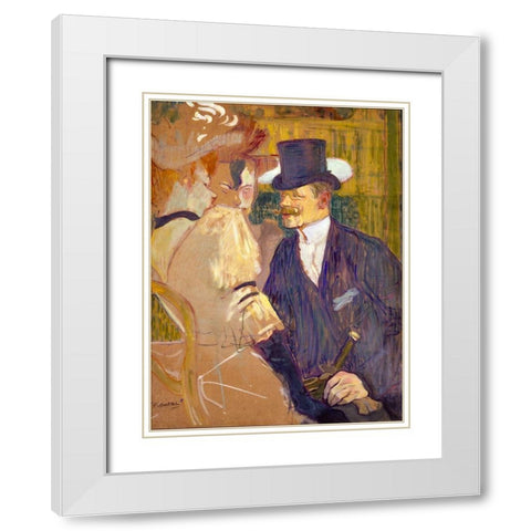 The Englishman at the Moulin Rouge White Modern Wood Framed Art Print with Double Matting by Toulouse-Lautrec, Henri de