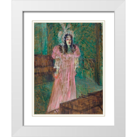 May Belfort White Modern Wood Framed Art Print with Double Matting by Toulouse-Lautrec, Henri de