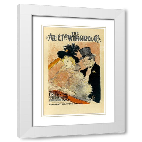 At the Concert Vintage Poster White Modern Wood Framed Art Print with Double Matting by Toulouse-Lautrec, Henri de