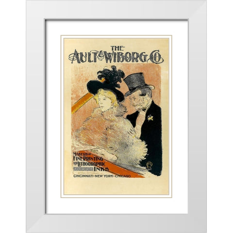 At the Concert Vintage Poster White Modern Wood Framed Art Print with Double Matting by Toulouse-Lautrec, Henri de