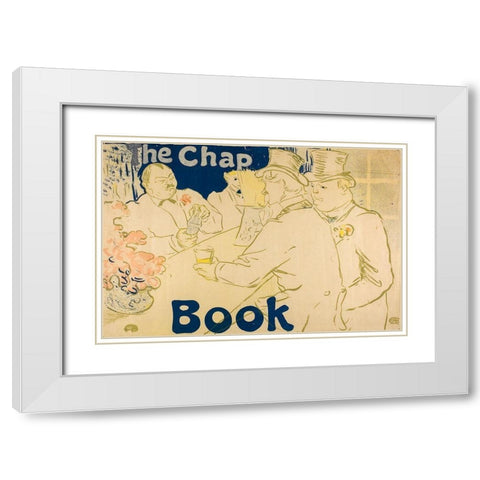 Irish and American Bar, Rue Royale, The Chap Book White Modern Wood Framed Art Print with Double Matting by Toulouse-Lautrec, Henri de