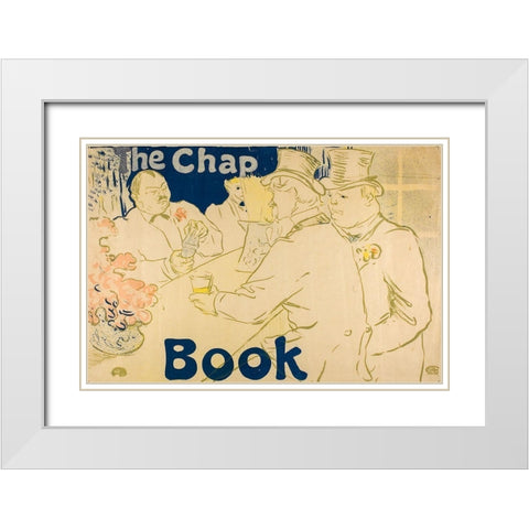 Irish and American Bar, Rue Royale, The Chap Book White Modern Wood Framed Art Print with Double Matting by Toulouse-Lautrec, Henri de