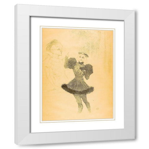 Lender and Lavalliere, in Le Fils de LAretin White Modern Wood Framed Art Print with Double Matting by Toulouse-Lautrec, Henri de