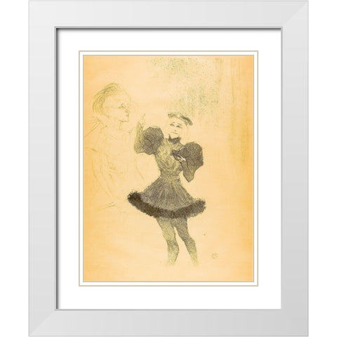 Lender and Lavalliere, in Le Fils de LAretin White Modern Wood Framed Art Print with Double Matting by Toulouse-Lautrec, Henri de