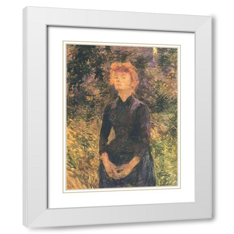 In Batignolles White Modern Wood Framed Art Print with Double Matting by Toulouse-Lautrec, Henri de