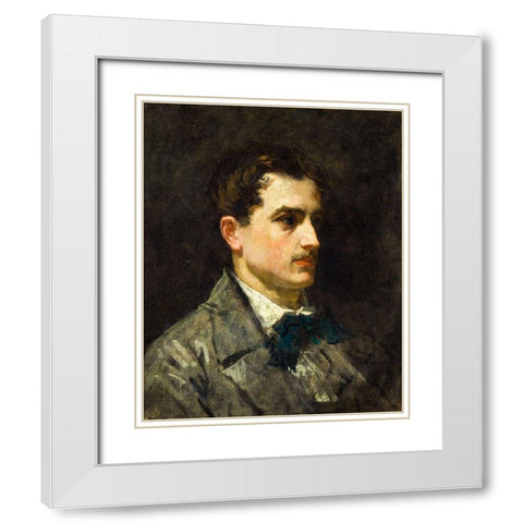 Portrait of Antonio Proust White Modern Wood Framed Art Print with Double Matting by Manet, Edouard