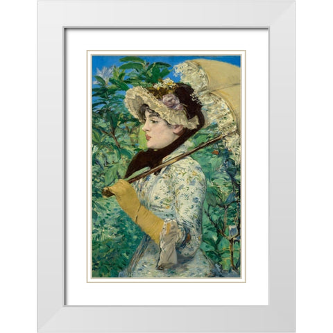 Jeanne White Modern Wood Framed Art Print with Double Matting by Manet, Edouard