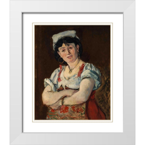 The Italian White Modern Wood Framed Art Print with Double Matting by Manet, Edouard
